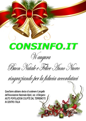 CONSINFO.IT Vi augura Buon Natale e Felice Anno Nuovo ringraziando per la fiducia accordataci.