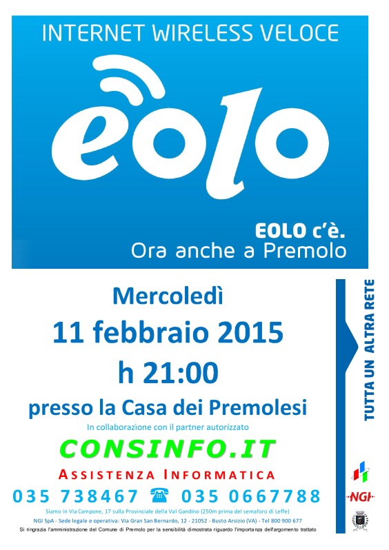 Volantino EOLO Premolo